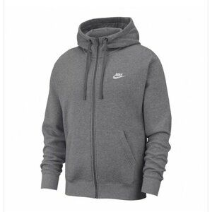 Nike Sportswear Club Fleece Full-Zip Hoodie DarK Grey BV2645-071 Men's Small NWT